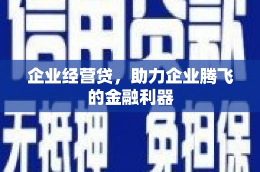 东山企业经营贷，助力企业腾飞的金融利器