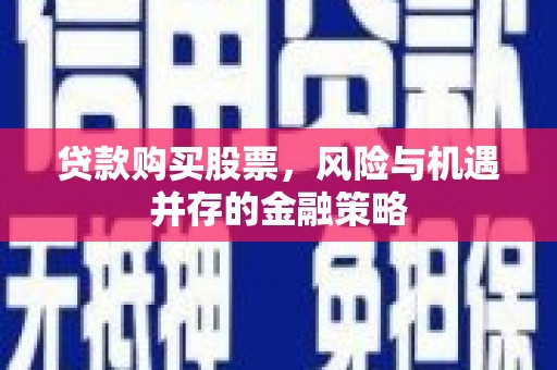 东山贷款购买股票，风险与机遇并存的金融策略